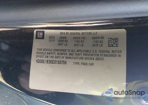 2012 Cadillac Cts Performance from USA, damaged, VIN 1G6DL1E36C0130759